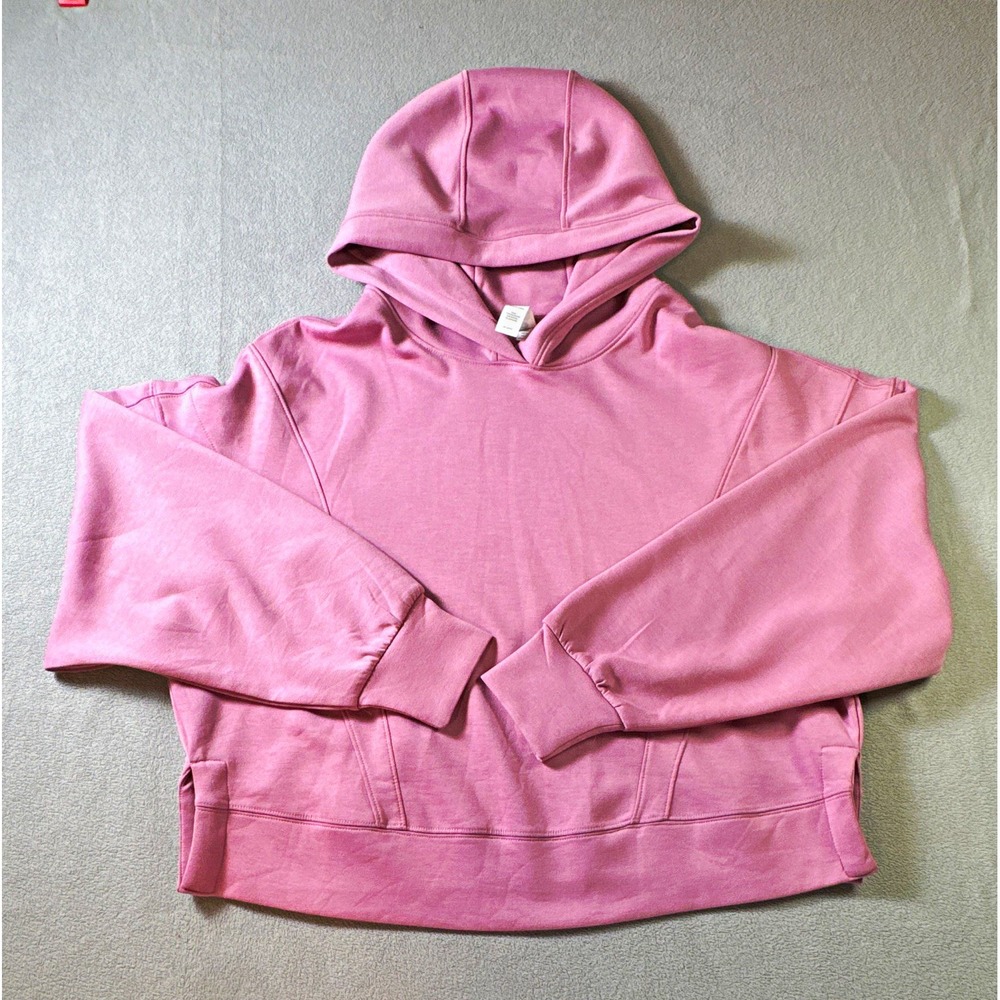 90 Degree by Reflex Scuba New Flow Pink Cropped Hoodie w/ Pockets Women L